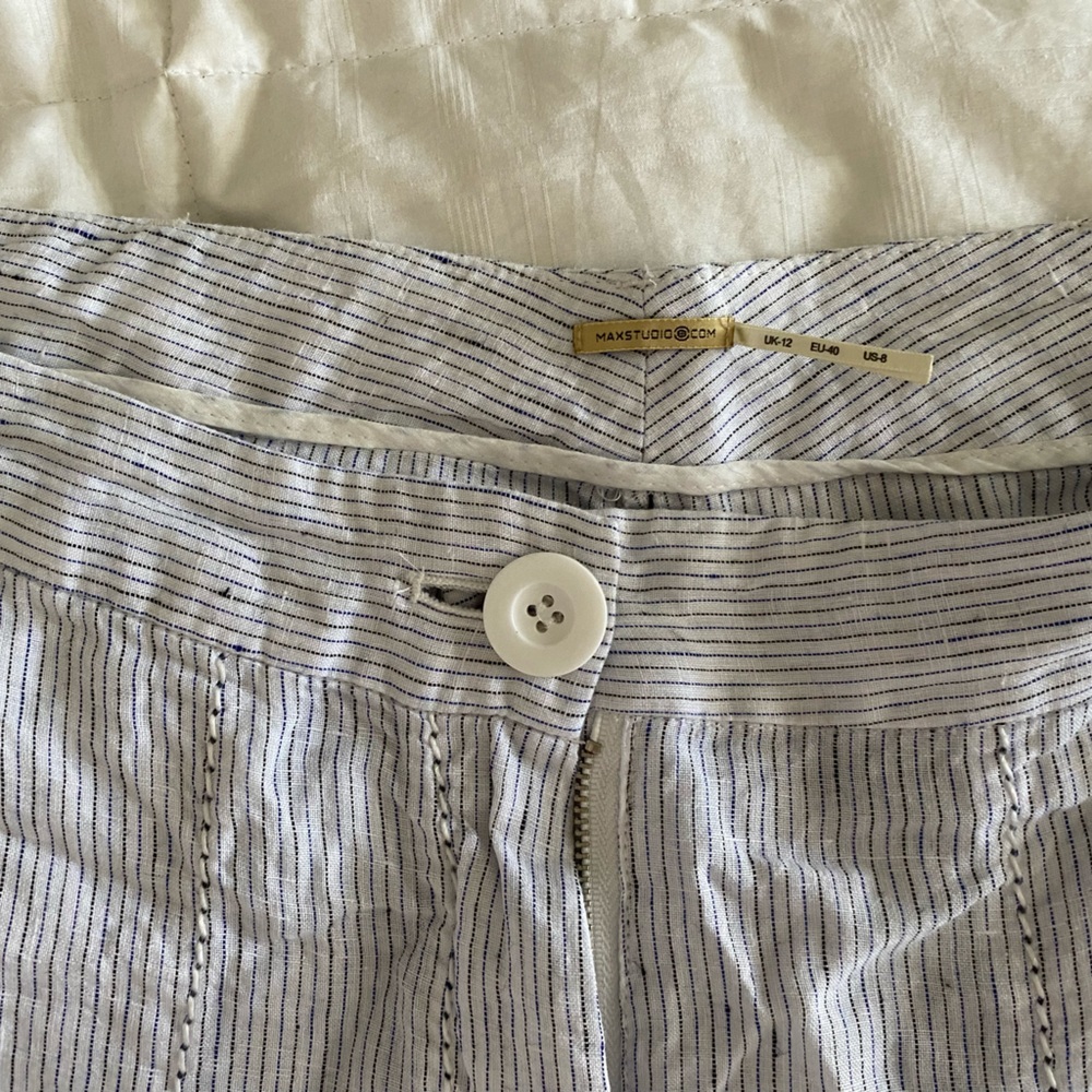 MaxStudio linen pants, flared legs, size 8